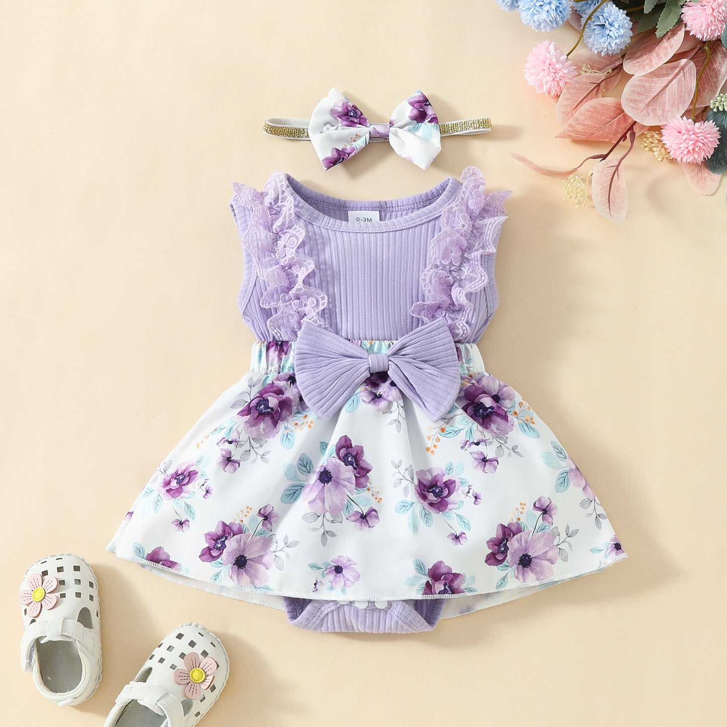 Lace Triangle Rompers Years Old Flower Jumpsuit, Climbing Suit