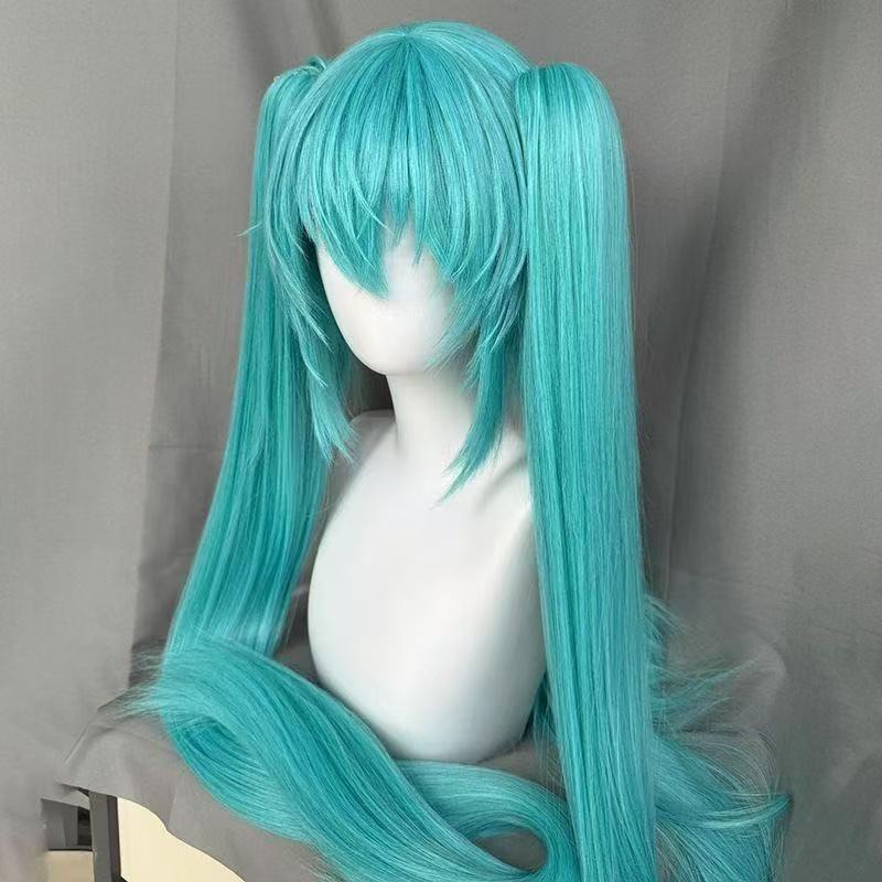 Lolita Chinese Style Double Horse Tail Long Straight Cos Wig