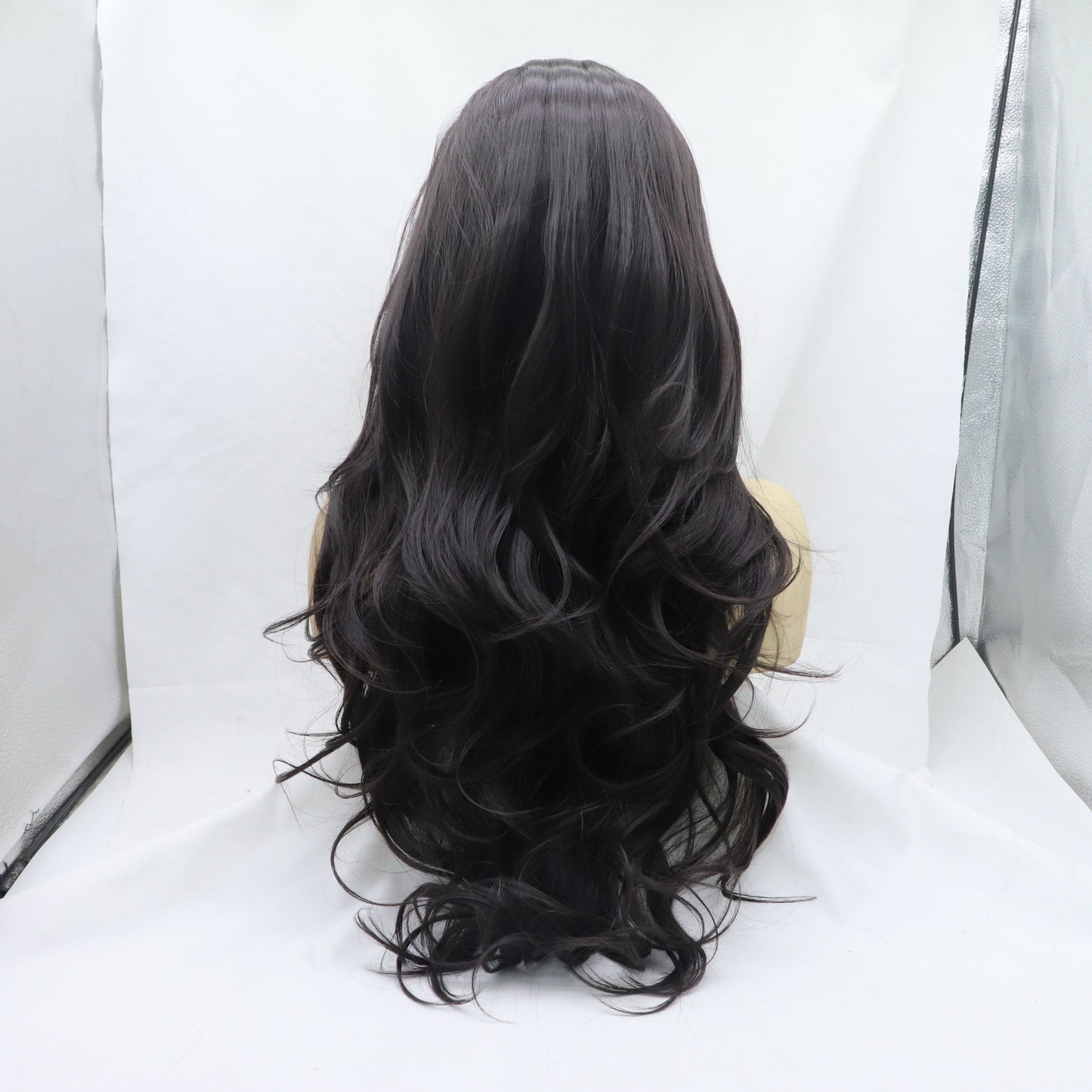 Fiber Black Brown Curly Comfortable Rose Wig Long Curls