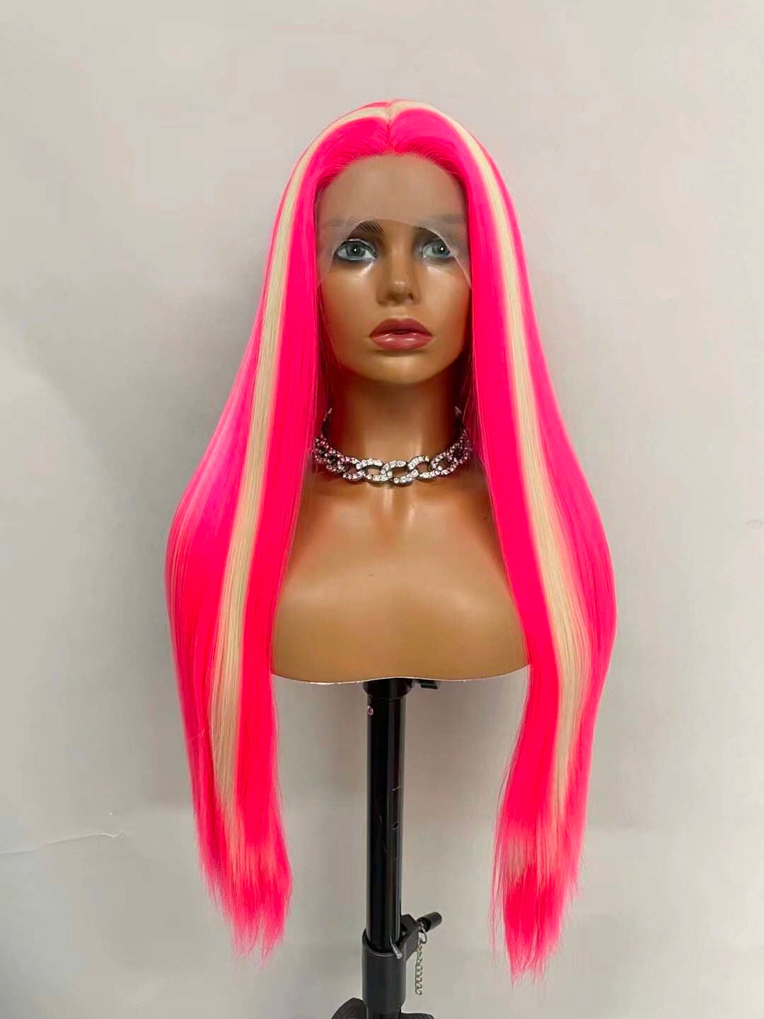 Clearance Sample Fiber Chemical Front Lace Long Straight Wig