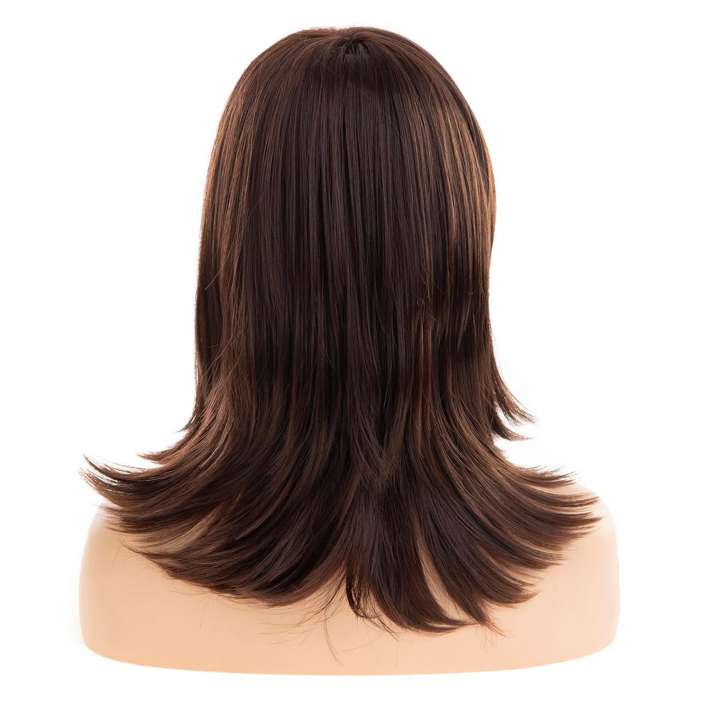 Women's Brown Fashion Synthetic Wigs Partial Medium Wig Short Straight Hair