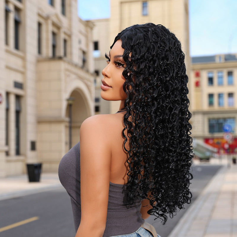 Glamorous Trendy Women's Black Curly Hair Wig Long Curls