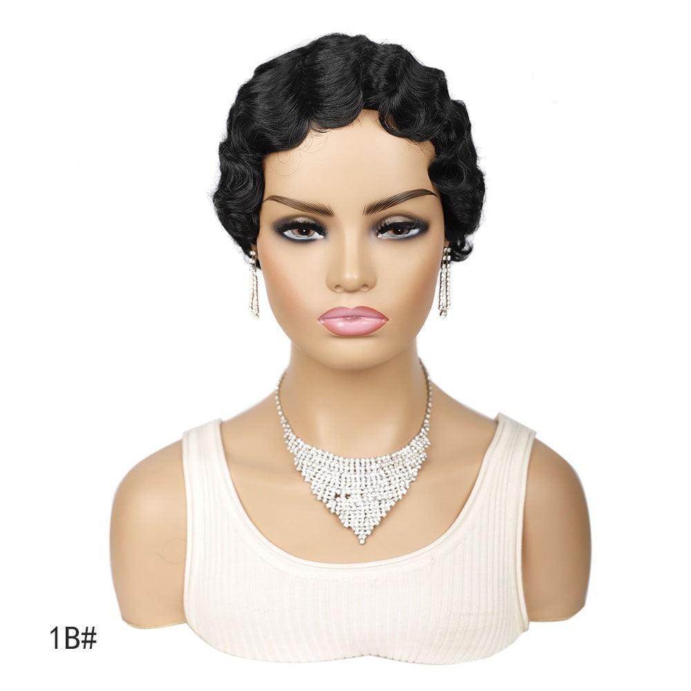 Head Cover Water Wave Synthetic Wigs Wig Short Curly Hair