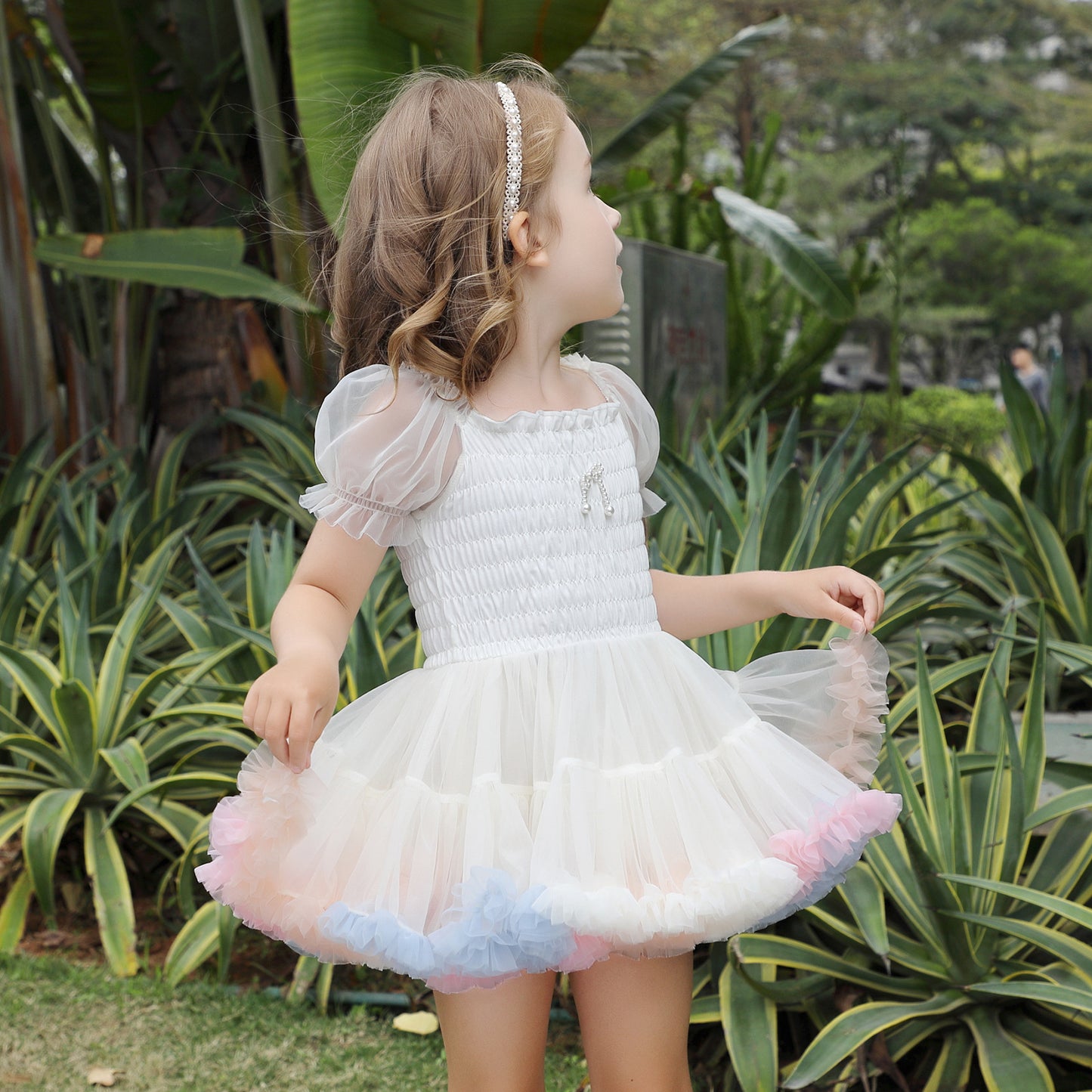Children's Spring Fashionable Princess Bubble Sleeve Puffy Class Children's Dress