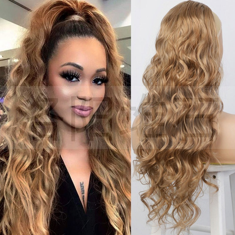 Women's Fiber Drawstring Hair Extension Big Wave Chemical Wig Ponytail