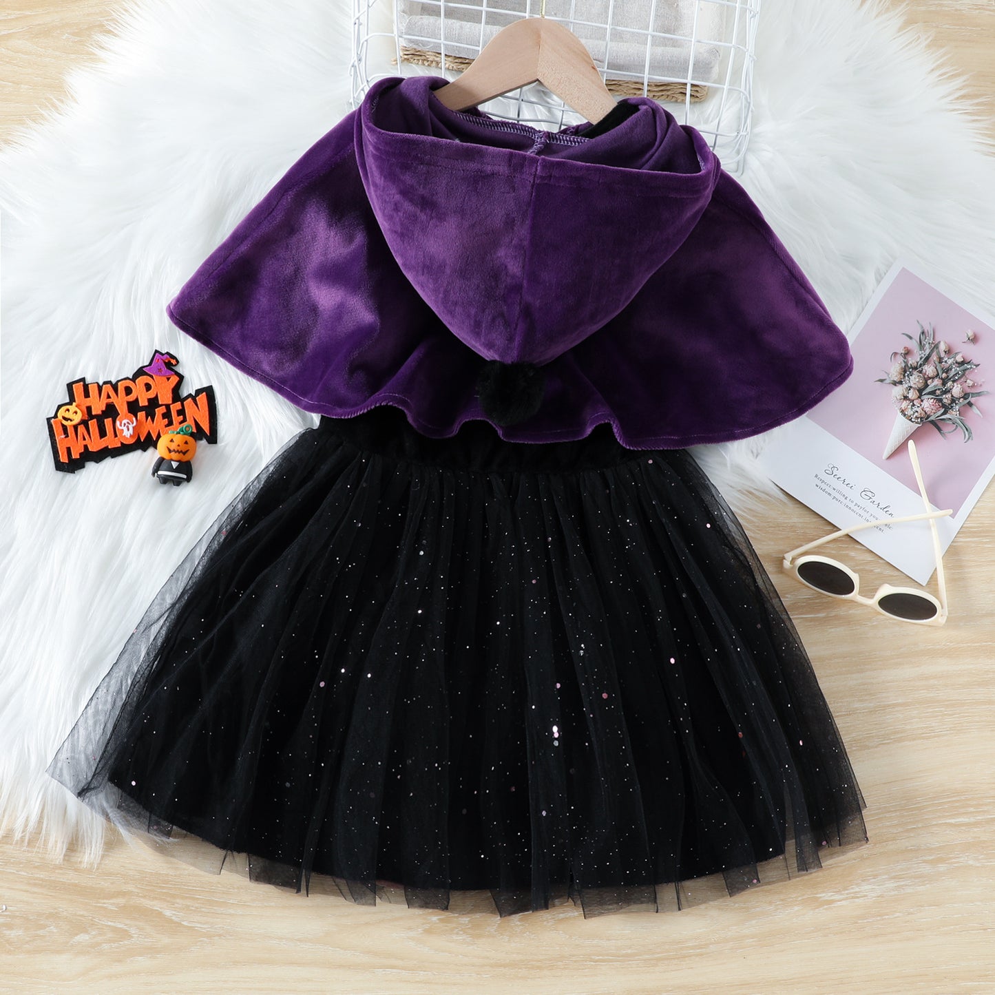 Children's Little Sier Fox Veet Hooded Cloak Children's Suit