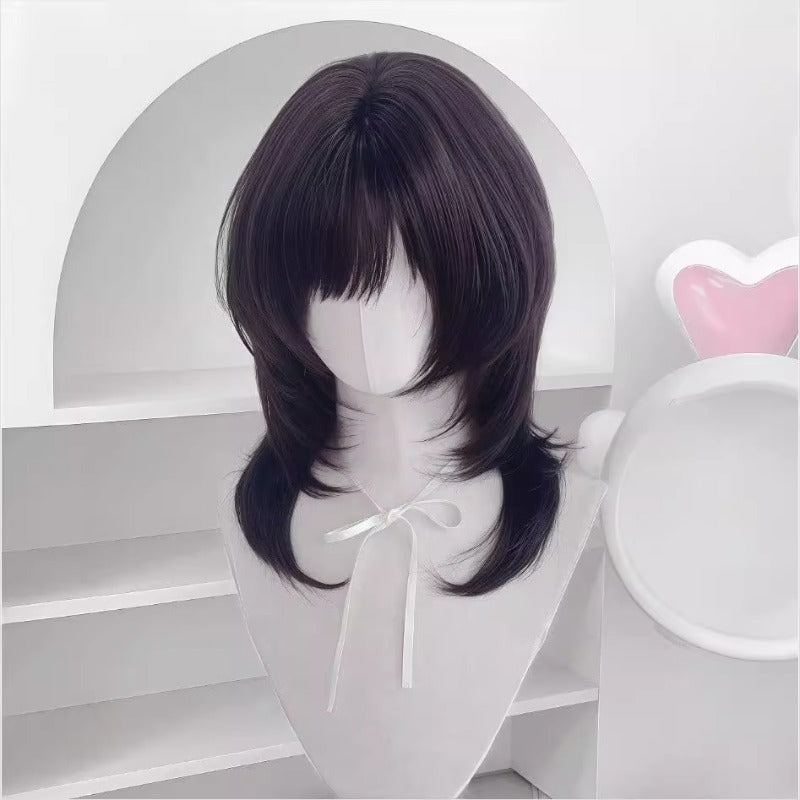 Jellyfish Head Ancient Early Style Collarbone Length Haircut Bangs Daily Wig Long Curls