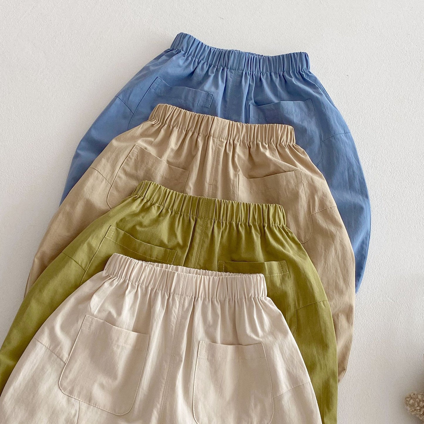 Children's Solid Color Small Left Right Summer Boys Children's Pants