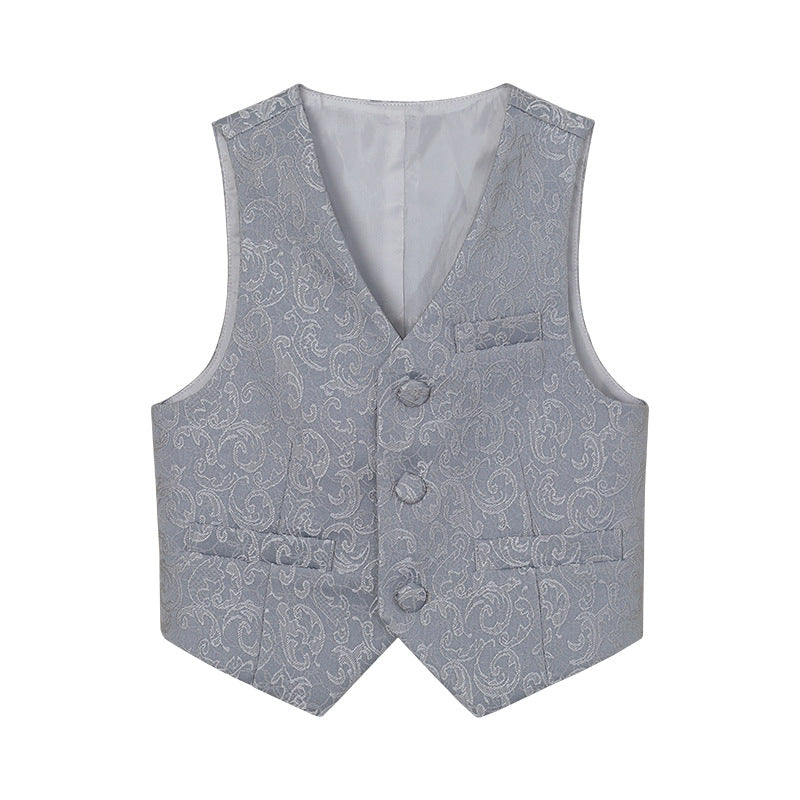 Children's Jacquard Flower One Year Old Celebration Dress Host Costume For Children's Suit