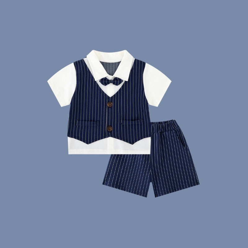 Gentleman Year Old Flower Little Host Handsome College Style Performance Children's Suit