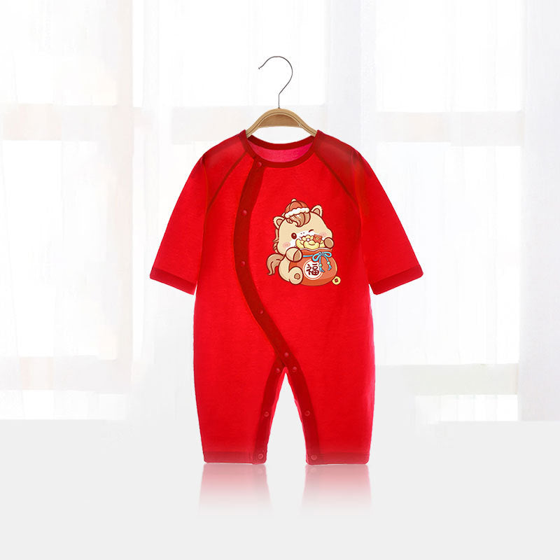 Babies Cotton Summer Thin Air Conditioning Room Born One Month Jumpsuit, Climbing Suit