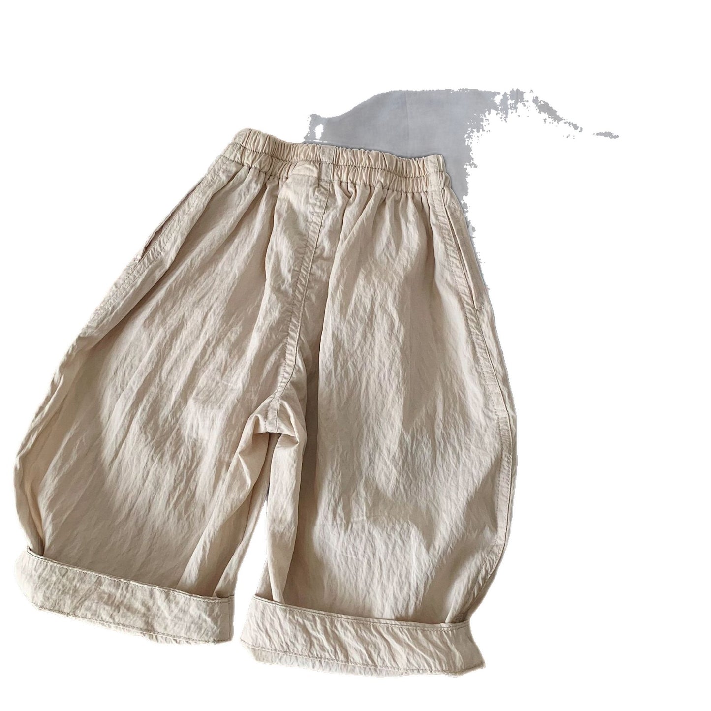 Children's Middle Summer Solid Color Thin Casual Cropped Loose Children's Pants