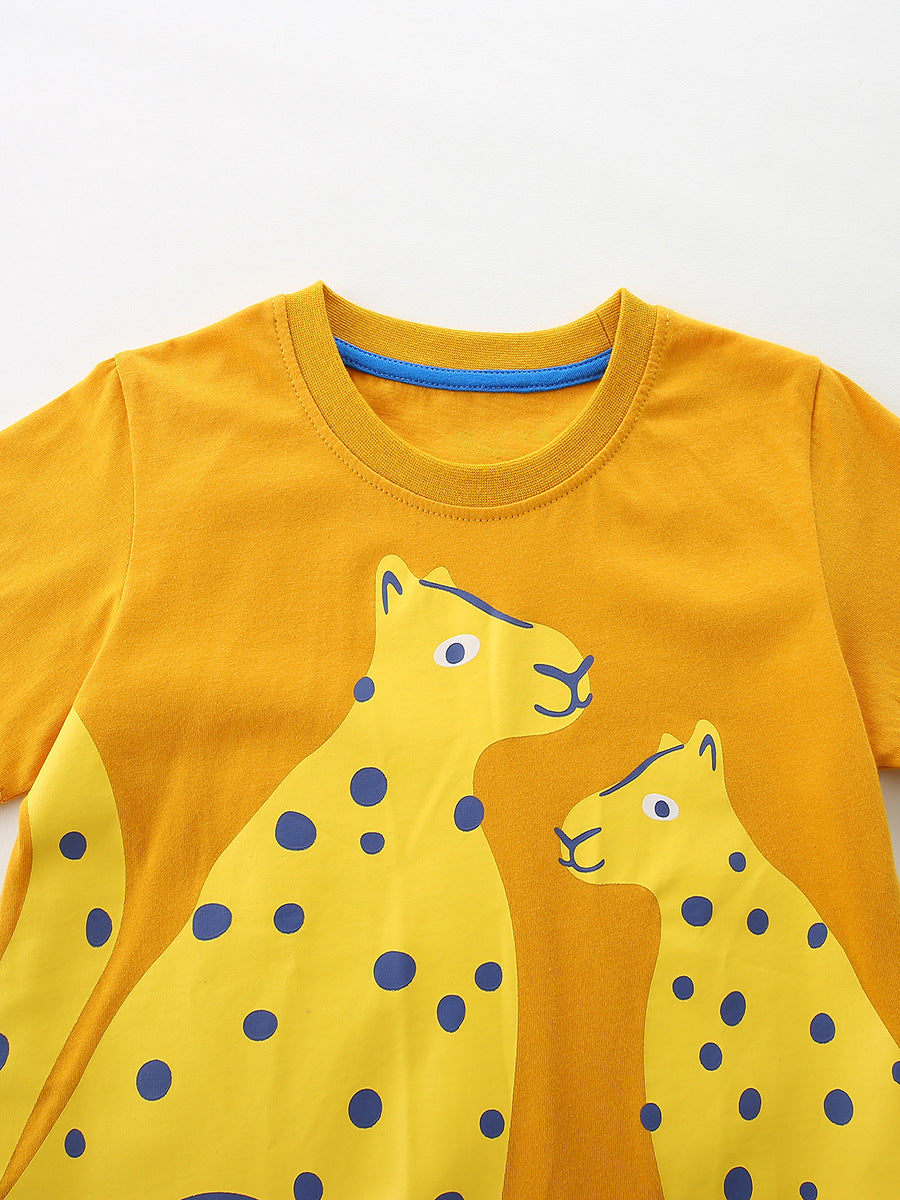 Children's Summer Fashion Printed Knitted Cotton Sweatshirt Mixed Children's T-shirt