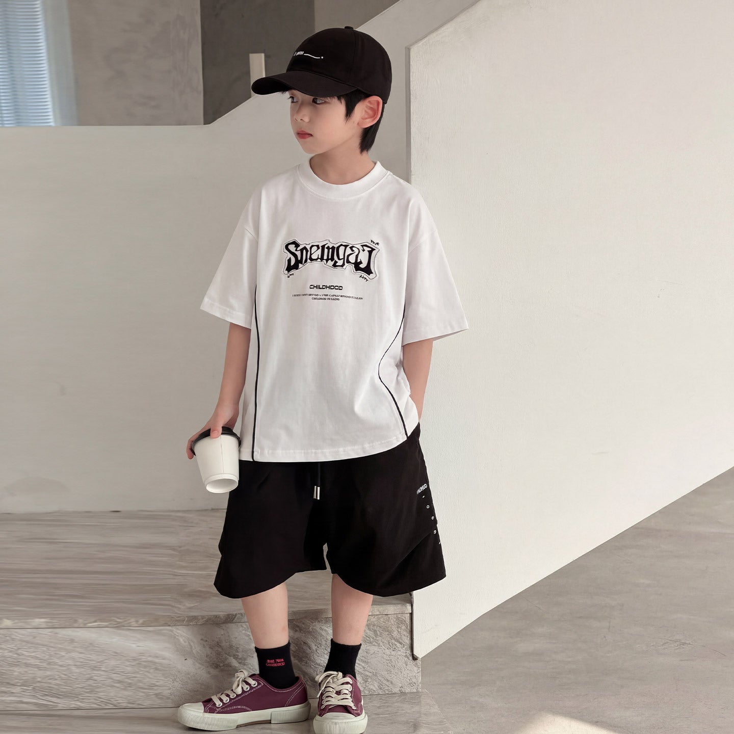 Children's Clothes Short-sleeved Clothing Middle Big Korean Style Top Trendy Children's T-shirt