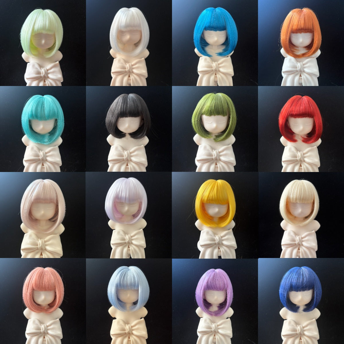 Doll Split Soft Silk Short Hair Straight Bangs Cos Wig