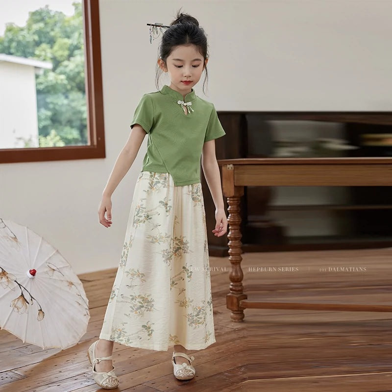 Children's Summer National Style Fashionable Chinese Pants Children's Suit