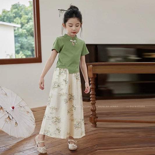 Children's Summer National Style Fashionable Chinese Pants Children's Suit
