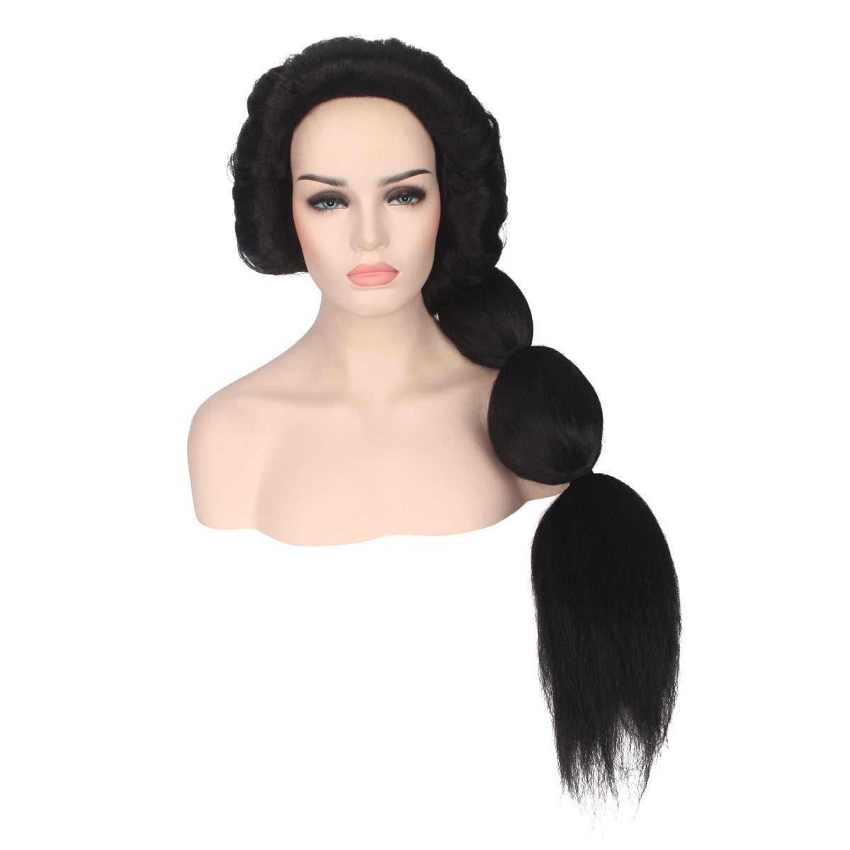 Santa Aladdin Princess Jasmine Fluffy Black Long Cos Wig