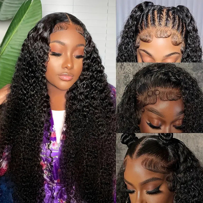 Women's Front Lace Medium Small Curly Hair Fluffy Wig Long Curls