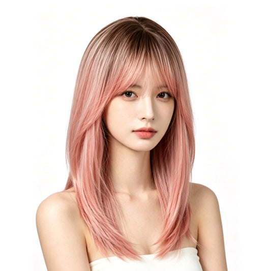Daily Female Korean Style Goddess Versatile Head Dyed Long Straight Wig