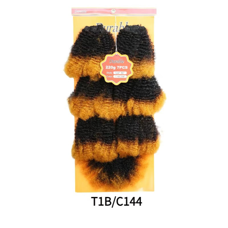 Protein Silk Weft Piece African Long Roll Wig Short Curly Hair