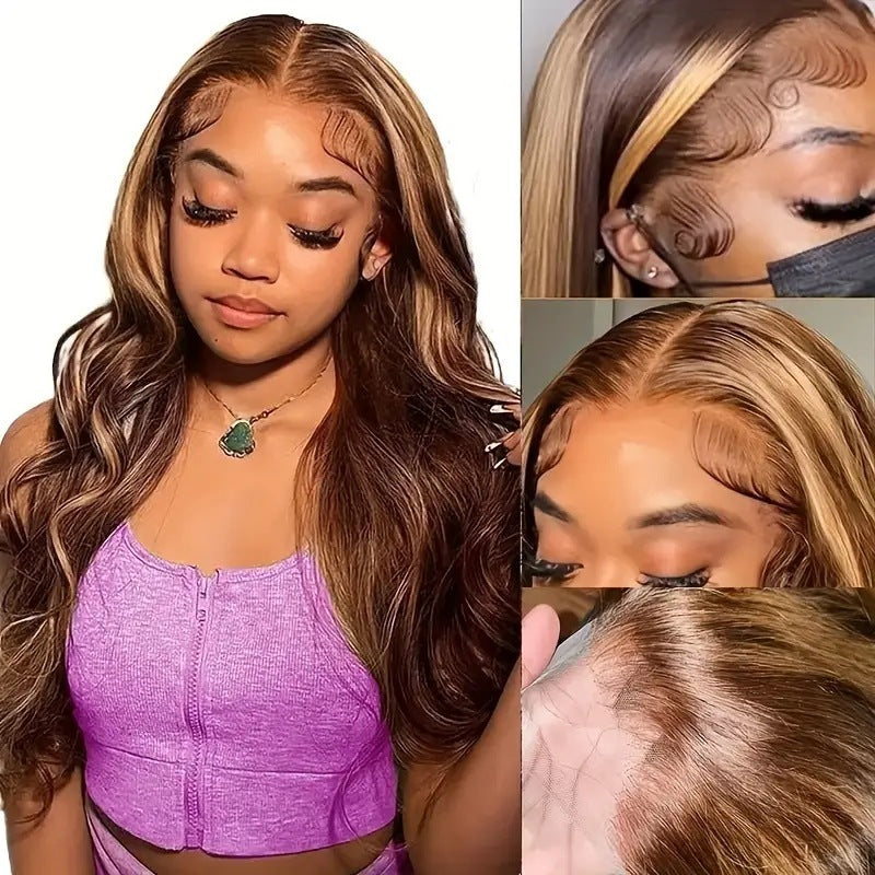 Women's Curly Lace Big Wave Mid-length Real Wig Long Curls