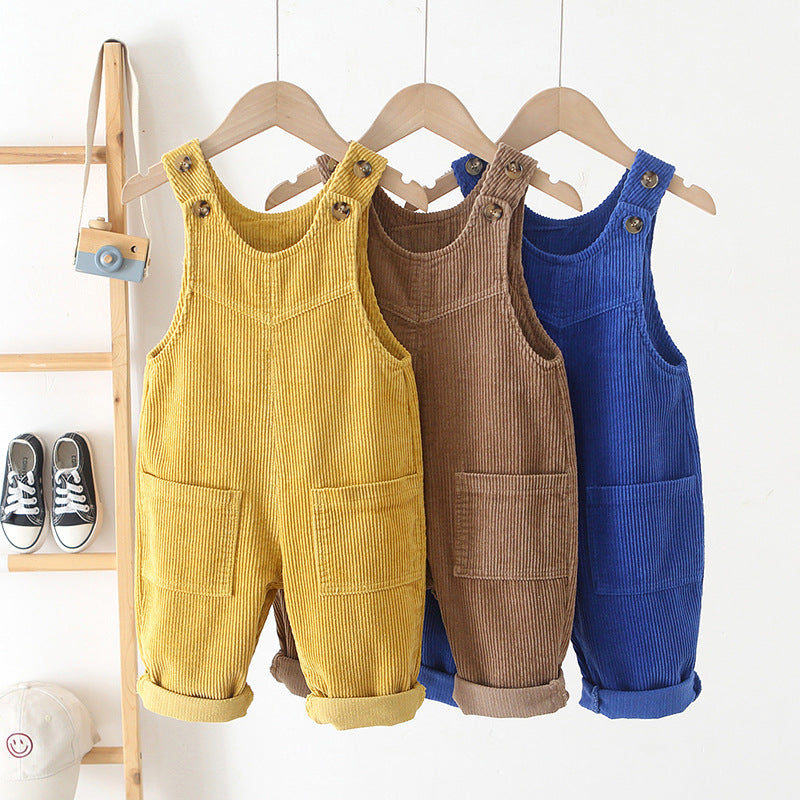 Children's Clothing Korean Trendy Suspender Year-old Corduroy Children's Pants