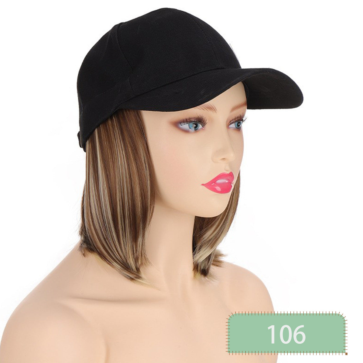 Canvas Sun Hat Short Hair Peaked Cap Straight Other Wig