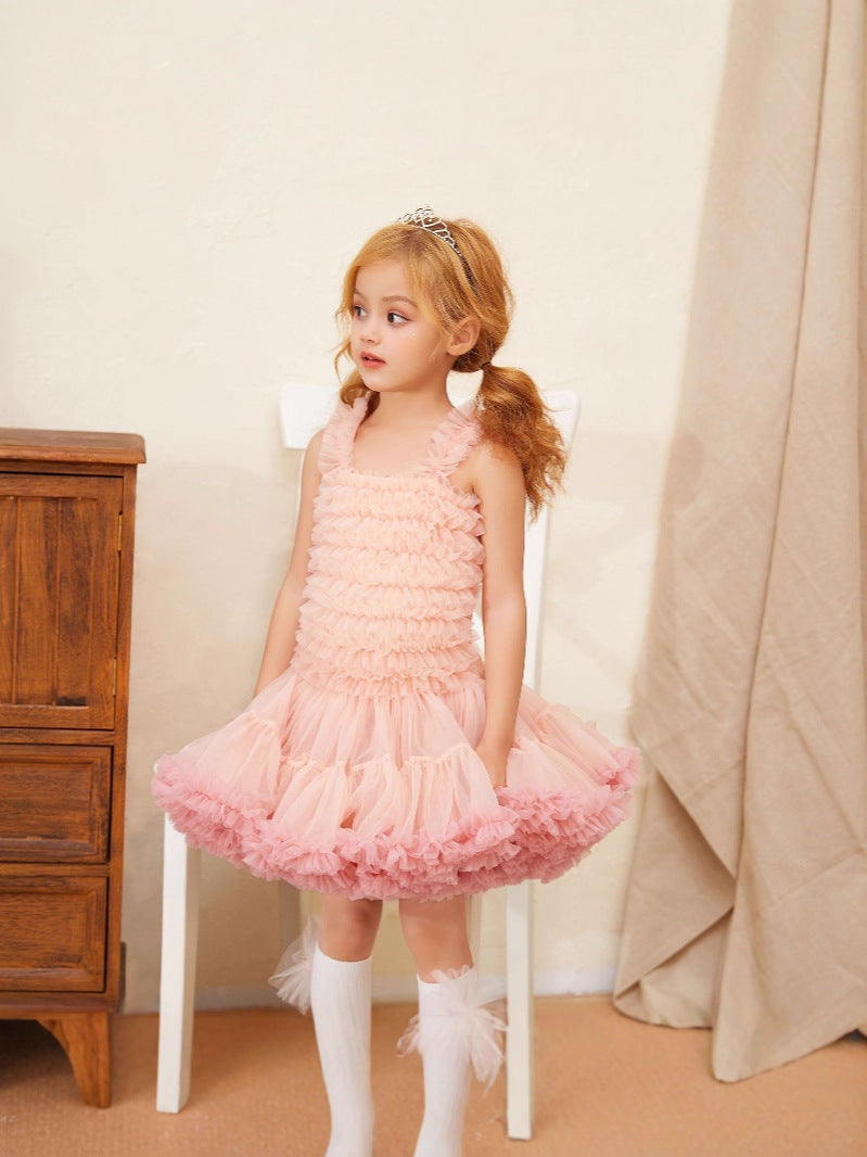 Children's Sleeveless Sling Princess Birthday Vest Tulle Children's Dress