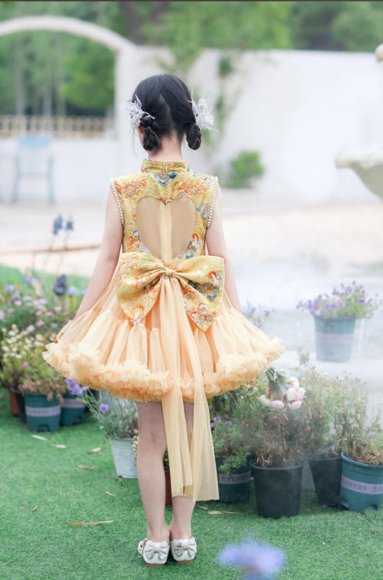 Children's National Style Skirt One-piece Pettiskirt Summer Cute Vest Children's Dress
