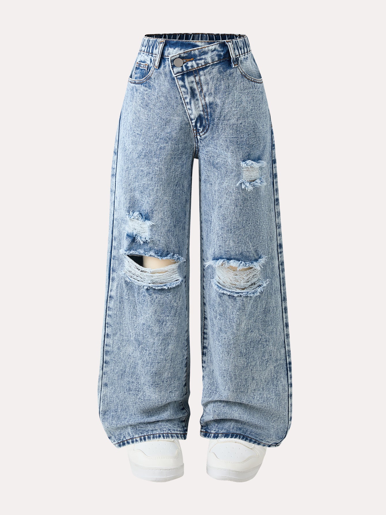 Middle Big Loose Hole Irregular Design Children's Pants