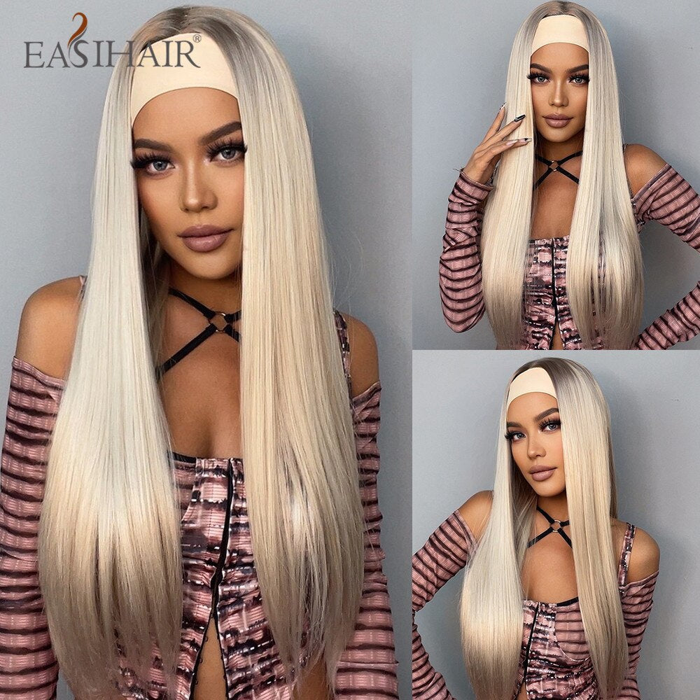 Hair Band Female Black Small Curly Brown Straight Mechanism Wig Long Curls