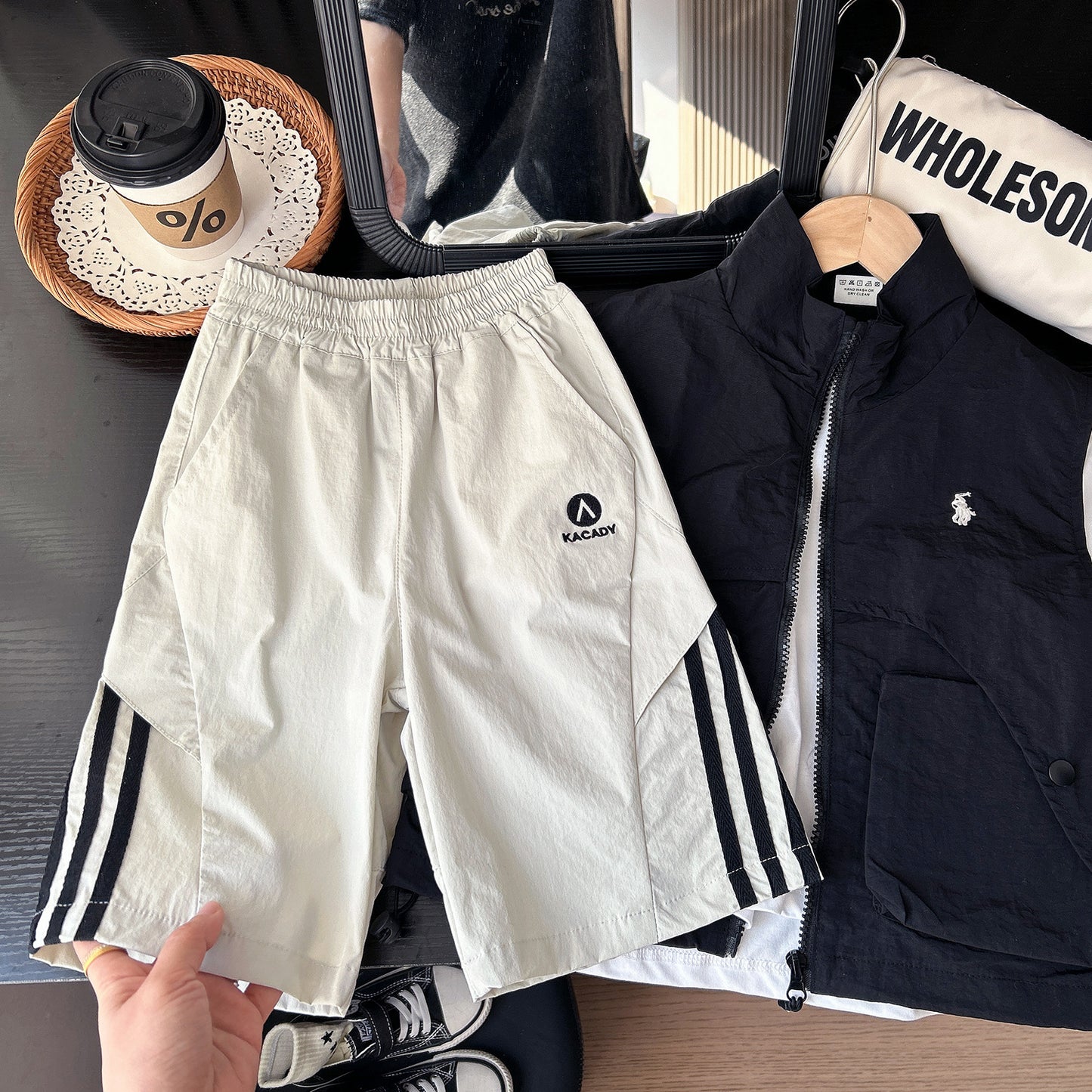 Children's Casual Sports Shorts Breathable Knee Length Middle Children's Pants