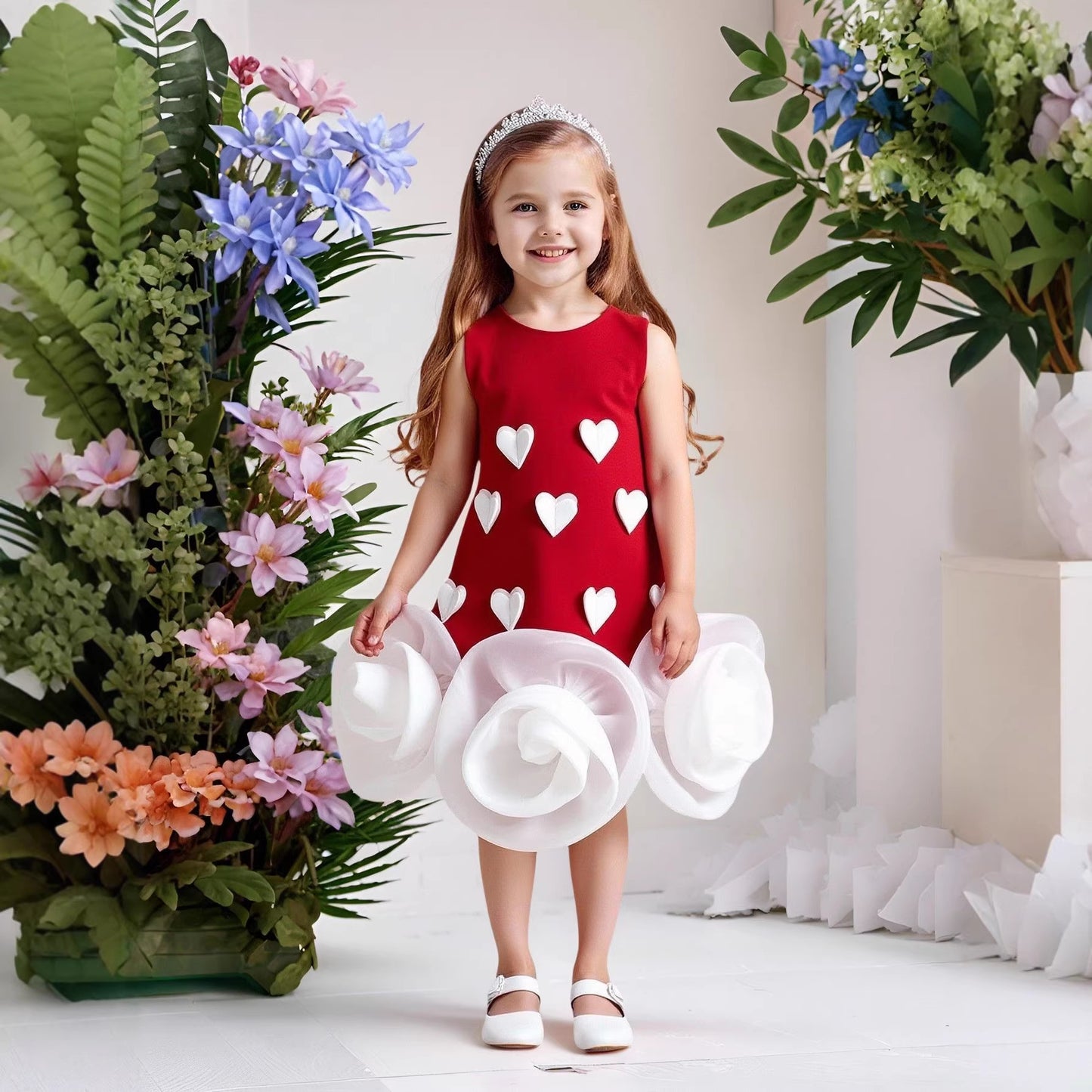 Children's Valentine's Day Instrumental Performance Suit Female Children's Dress