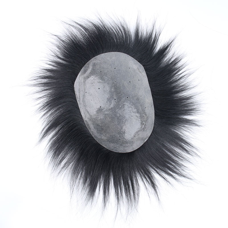 Men's Scalp Blank Real Hair Hairpiece Covering Men's Wig
