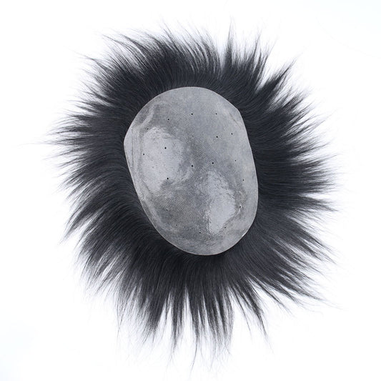 Men's Scalp Blank Real Hair Hairpiece Covering Men's Wig