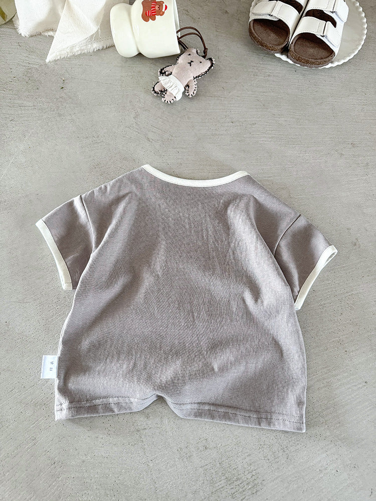 Children's Boy's Short-sleeved Summer Clothes Cartoon Half Sleeve Top Bottoming Shirt Children's T-shirt