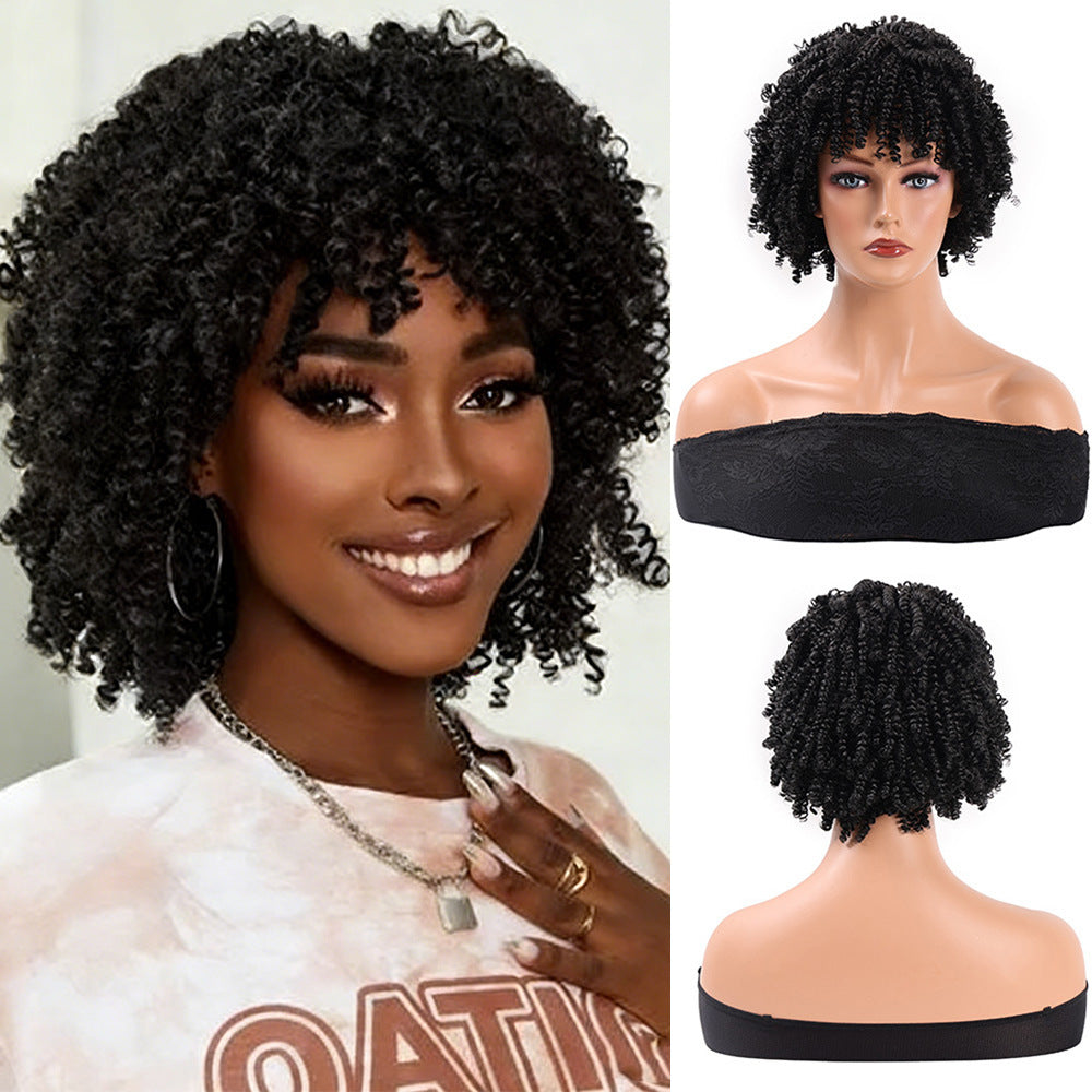 Small Volume Explosion Headgear Short Hair Band Wig Long Curls