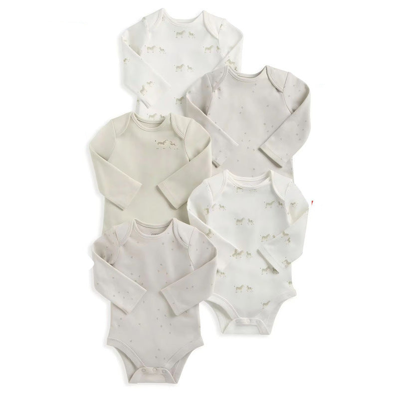 Children's Clothing Infant Rompers Long Sleeve Mixed Color Triangle Jumpsuit, Climbing Suit