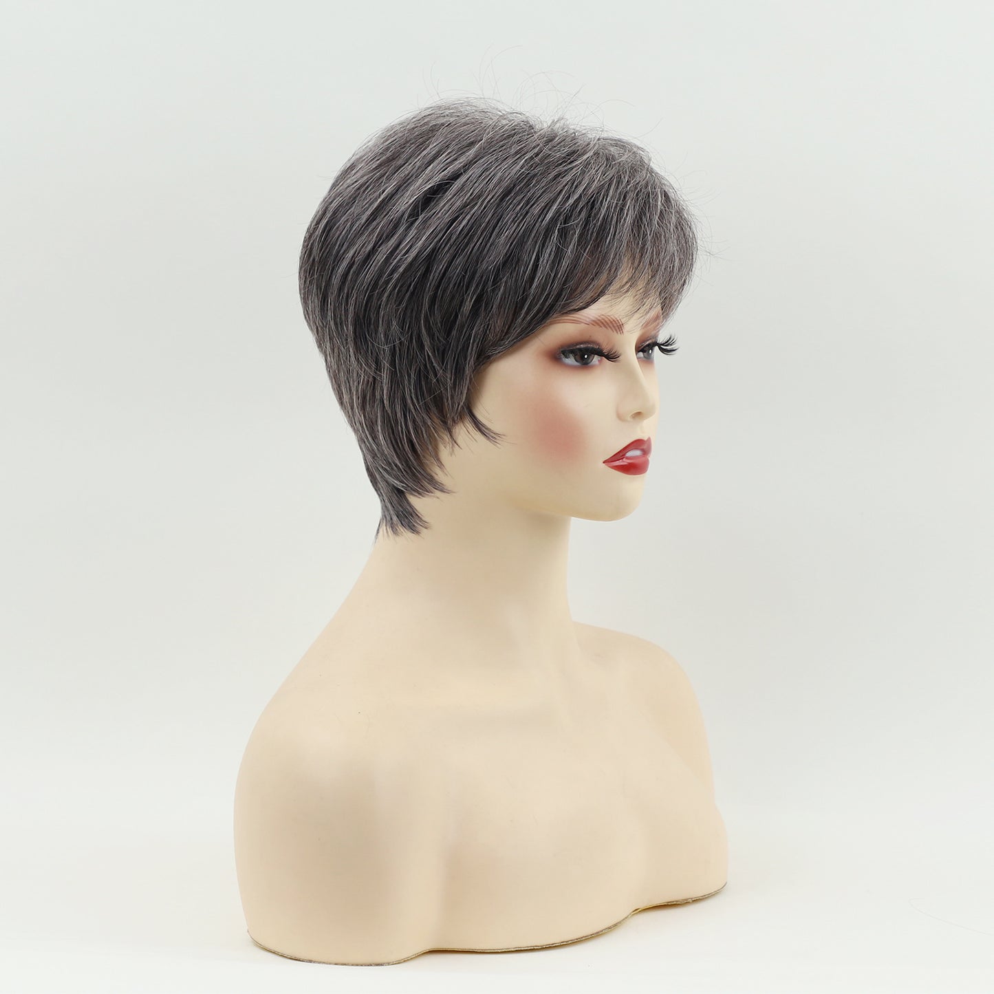 Fashion Gray Grandma Fluffy Synthetic Wigs Wig Short Straight Hair