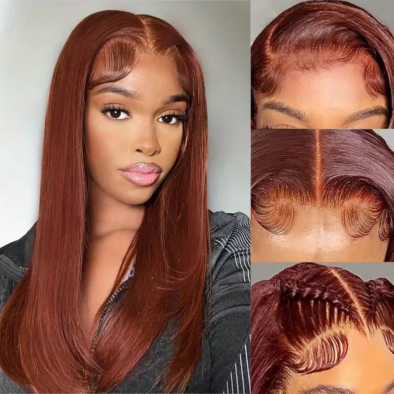 Women's Lace Mid-length Hair Fluffy Natural Fashion Long Straight Wig