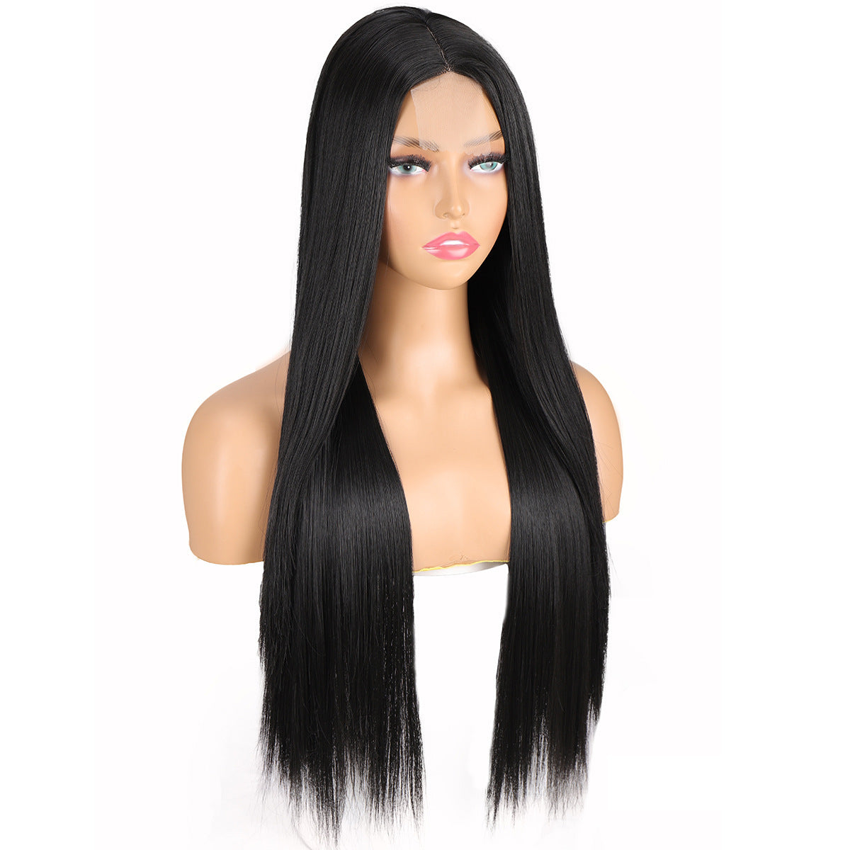 Women's Front Lace Mid-length Hair White Role-playing Long Straight Wig