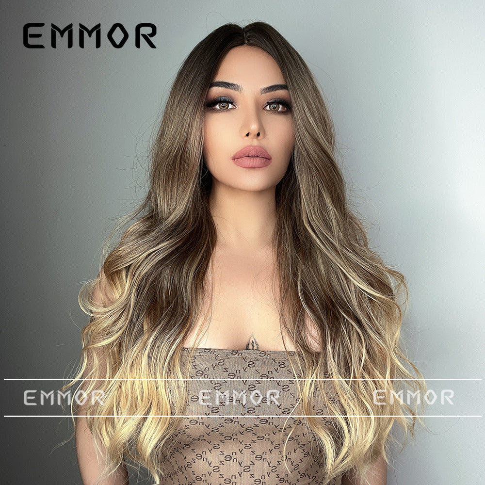 Women's Mid-length Curly Fiber Optional Fluffy Hair Wig Long Curls