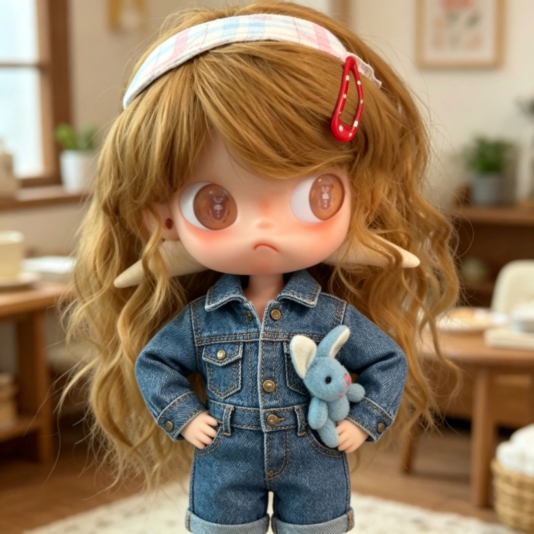 Ga Zi Sister Doll Micro Roll Universal Head Circumference Straight Cos Wig