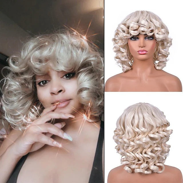 Women's Optional African Small Volume Large Synthetic Wig Short Curly Hair
