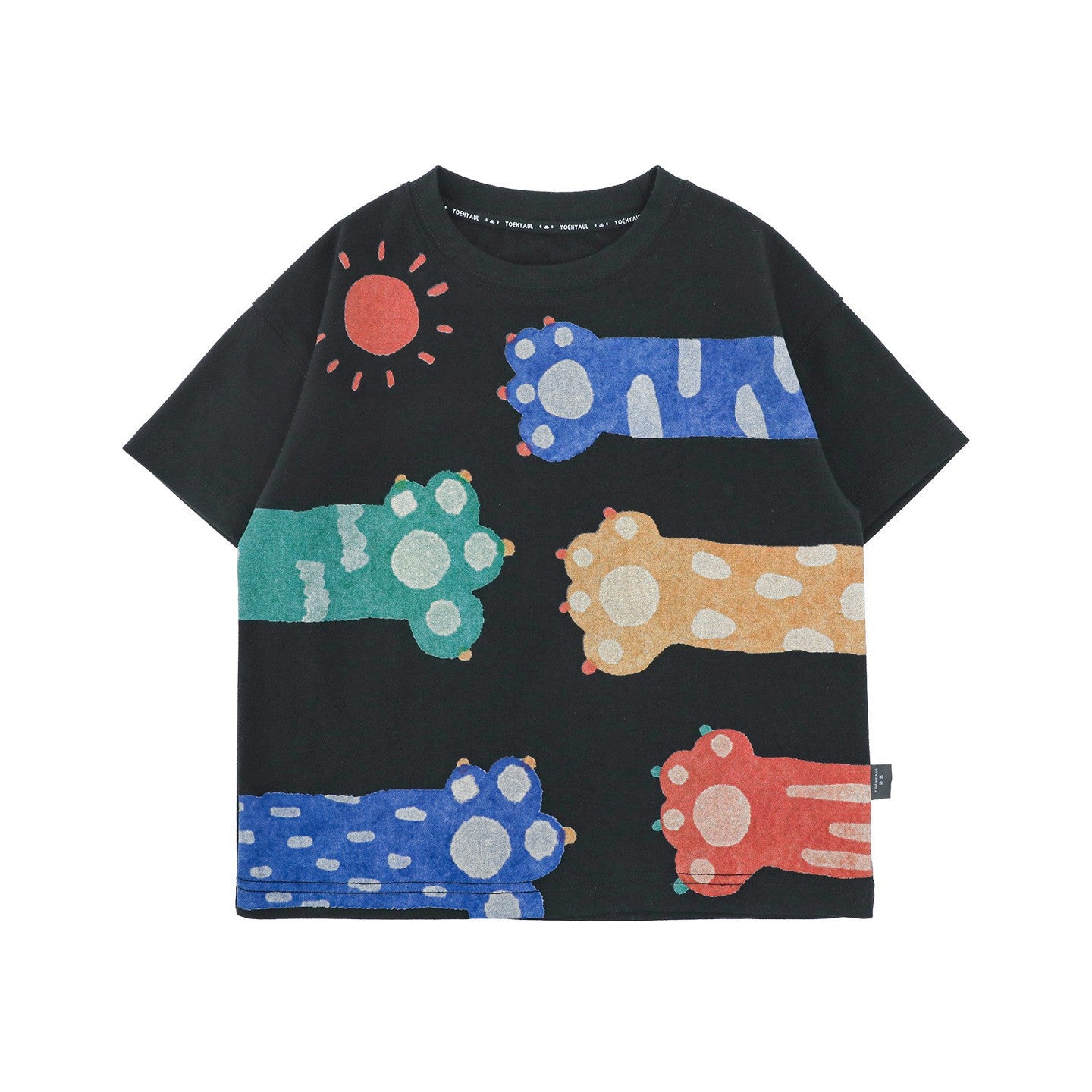 Cartoon Cloud Shield Colorful Zoo Summer Cute Breathable Short Sleeve Children's T-shirt