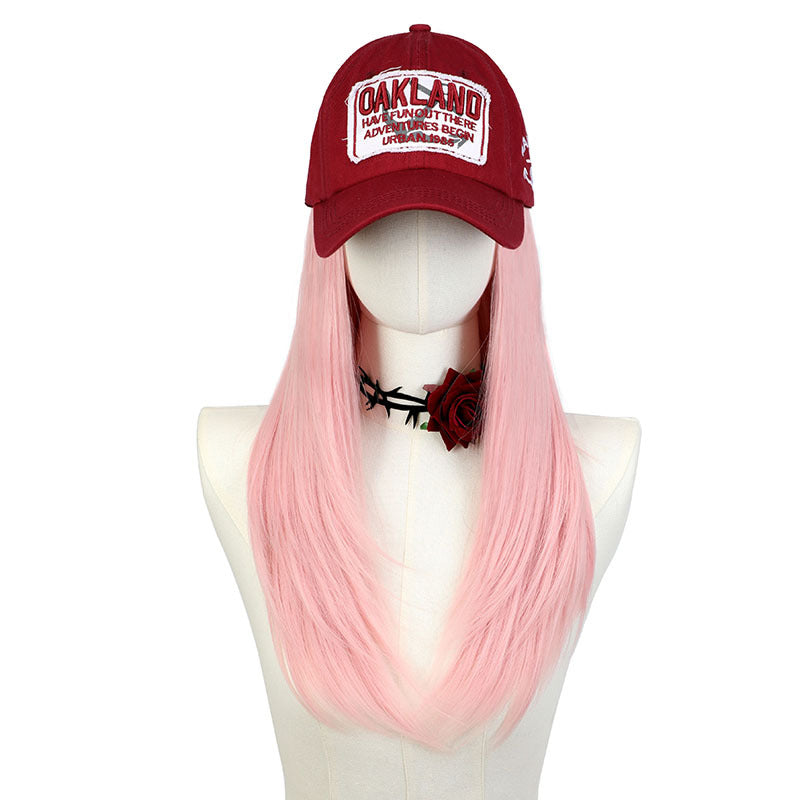 Export Hat Integrated Adjustable Retro Three-dimensional Long Straight Wig
