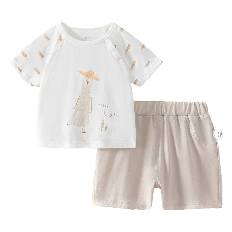 Children's Short Sleeve Split Outdoor Two-piece Clothing Class Children's Suit