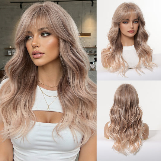 Highlight Fringe Female Curly Hair Big Wig Long Curls