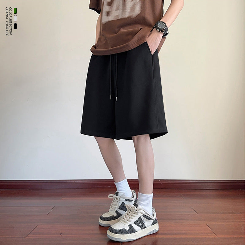 Composite Heavy Solid Color Stitching Basic Style Shorts Loose Street Children's Pants